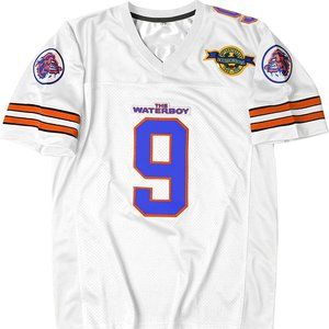 The Waterboy Bobby Boucher #9 Football Jersey Adam Sandler White Men's